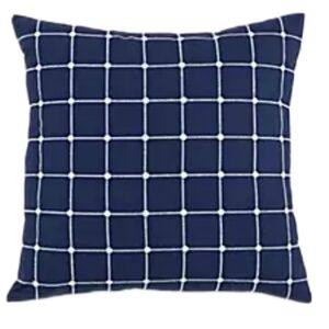 Southern Tide Royal Pine Dark Blue Geometric  Embroidered Accent Feather Pillow